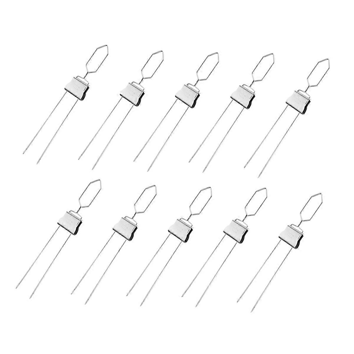 BBQ Metal Skewers, Stainless Steel Skewers, Sticks for Camping or Home Use, Reusable Skewers for Chicken, Sausage, Beef