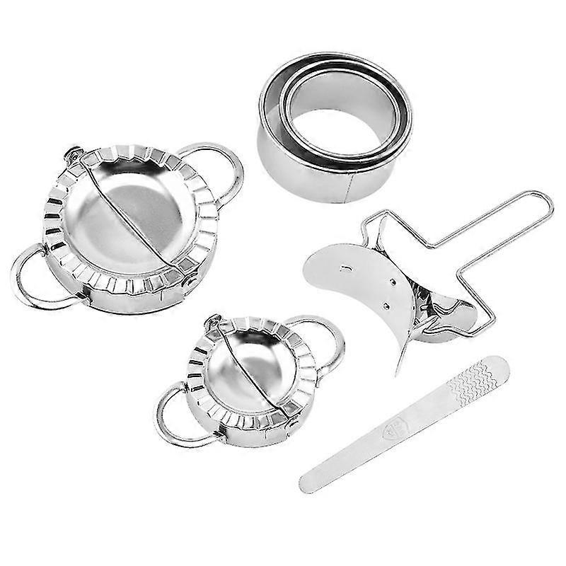 Dough Press Set, Ravioli Maker, Dumpling Maker Set, Dumpling Maker Machine, Dump(7 Pcs, Silver)