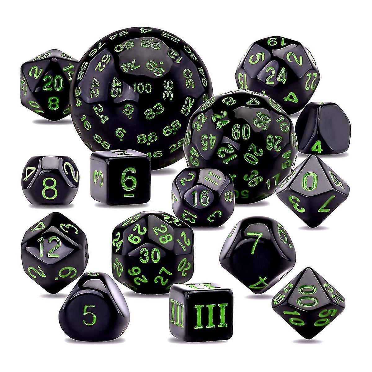 15 Pieces Complete Polyhedral Dice Set D3-d100 Game Dice Set For Role Playing Table Games Accessory