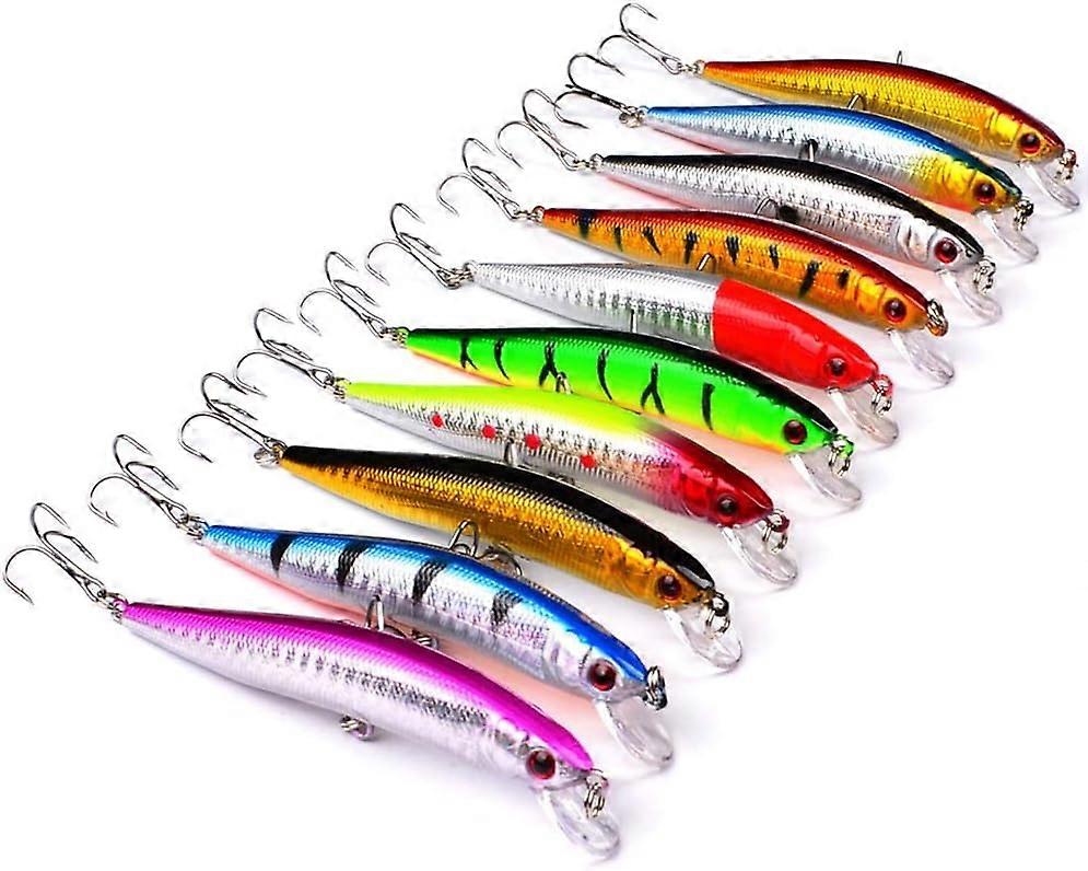 10pcs Angelköder, lebensechte Swimbait Angelköder, Elritze Hartköder Barsch Forelle Köder Kit