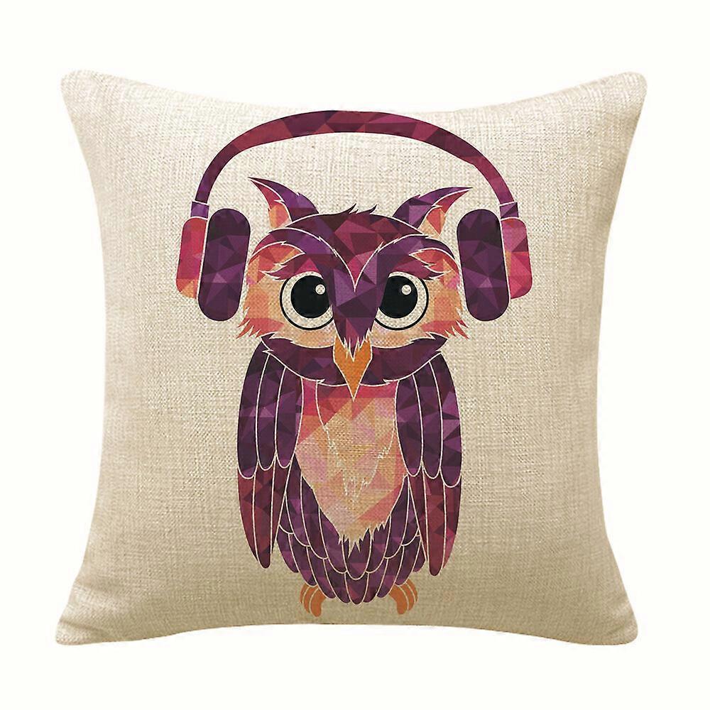フクロウパターンコットンリネン枕カバークッションカバーソファ家の装飾デザイン1026jpjcjh