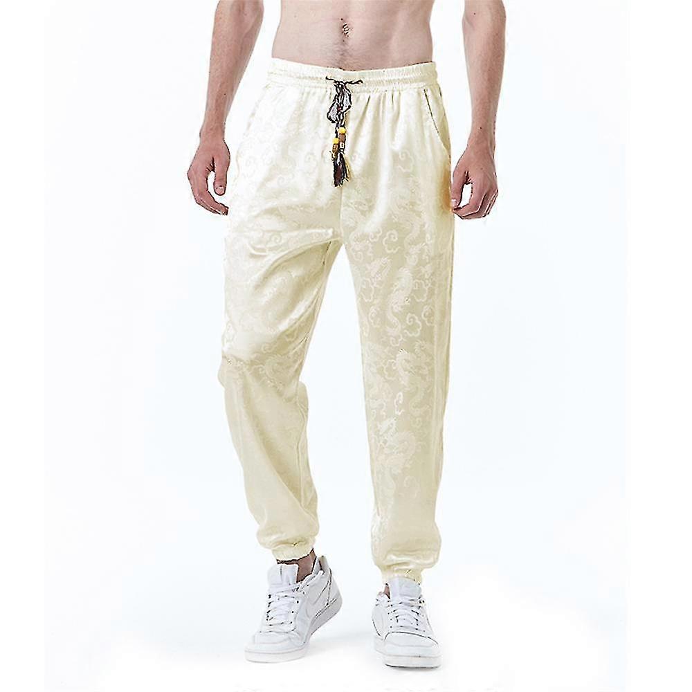Men's Drawstring Dragon Pattern Pants Sweatpants Trousers With Pockets