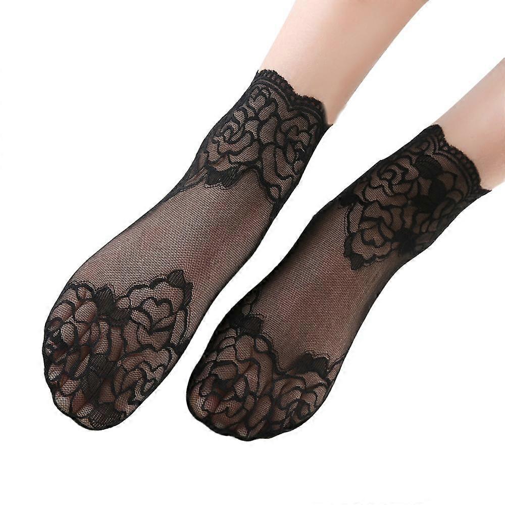 Dameseilersokker, nydelig prinsesseankel i blonde, ruffle bomull