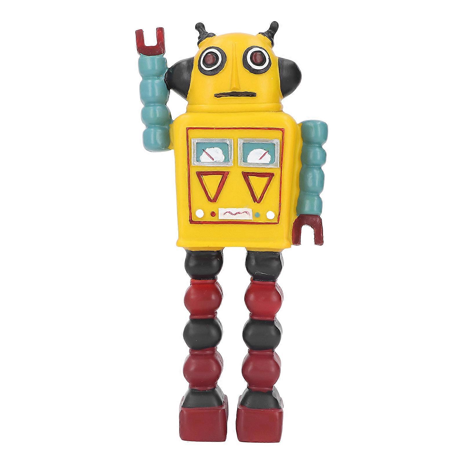 Robot Figurine American Style Retro Classic Resin Cartoon Robot Model Toy Ornament Home Craft Decoration