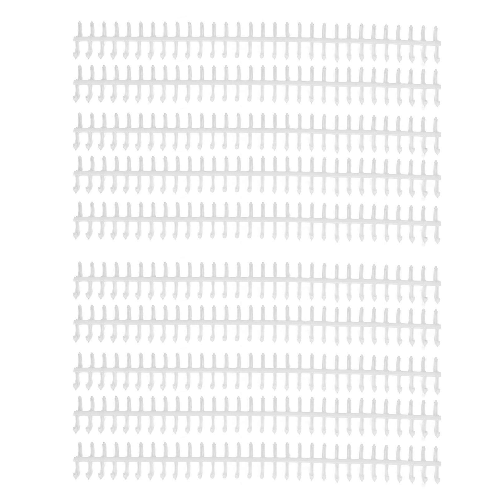 10PCS Binding Spine 30 Holes 12mm Diameter DIY Cuttable Plastic A4 Wire Binding Spines for School Office White