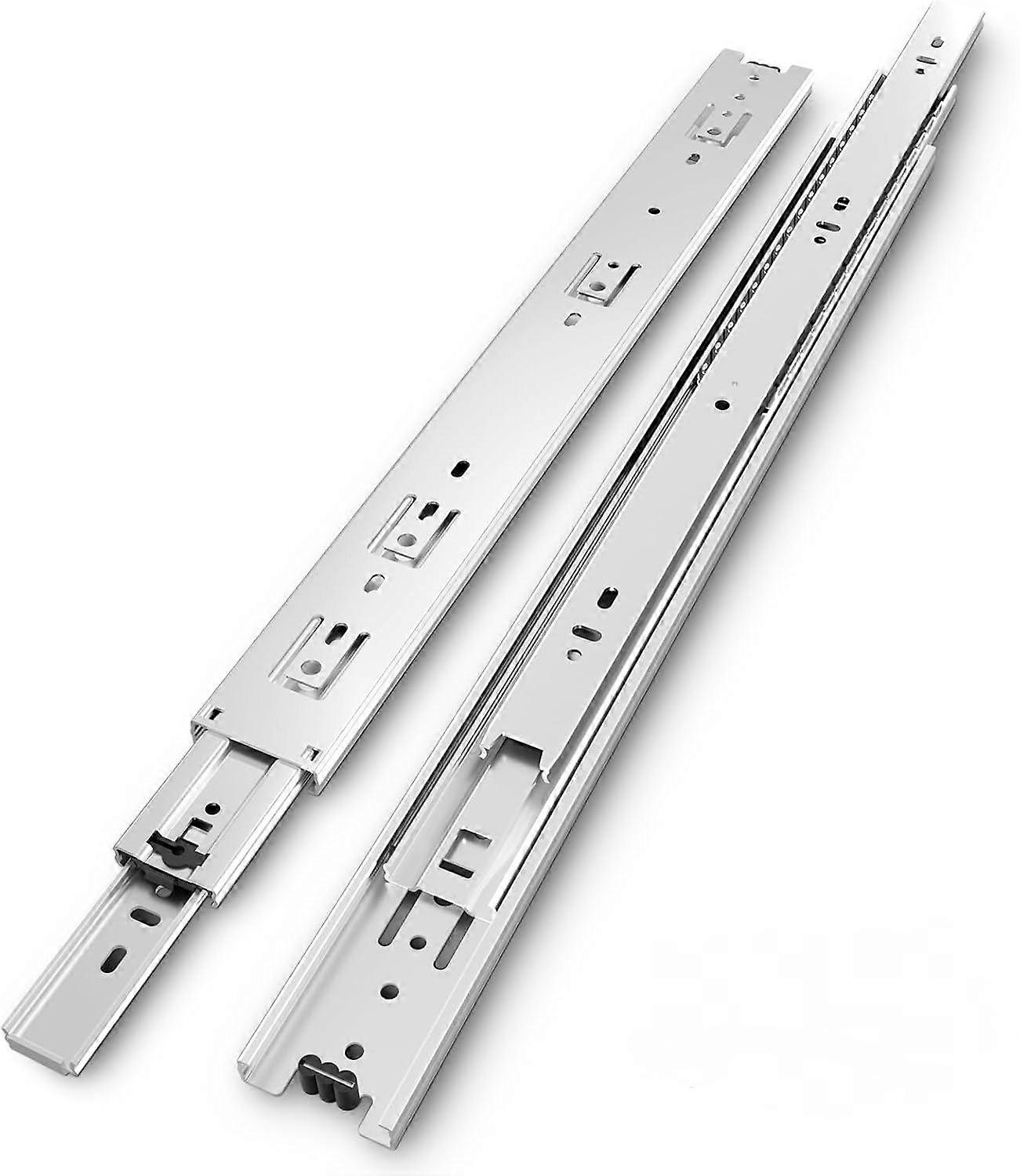 Silver Drawer Slide, Load Capacity up to 45KG, Zinc Plated, with Ball Bearing 350mm Extension, 1 Pair (2pcs)