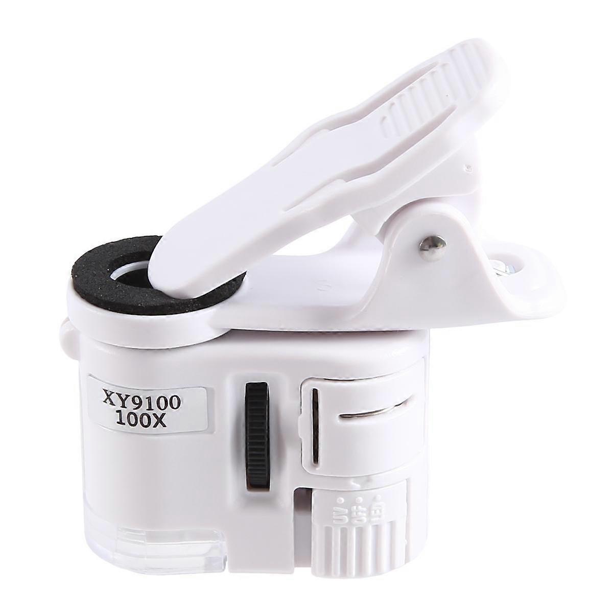 Microscope à pince zoom 100X avec lumière LED, loupe portable loupe poche loupe loupe verre