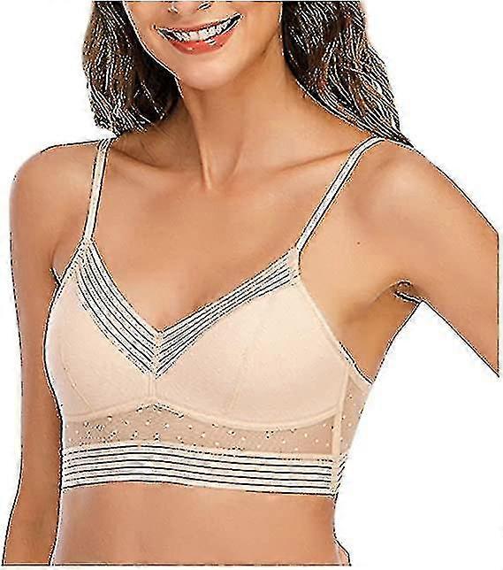 Low Back Wireless Lifting Lace Bra, U Shaped Bra Push Up Backless Bra Deep V Invisible Low Back Bra