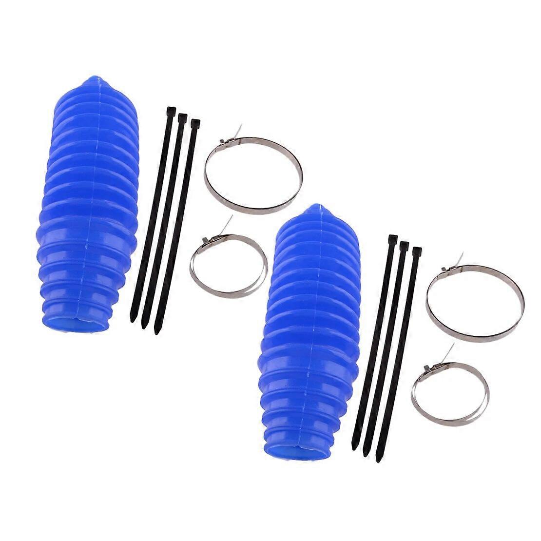 2 Sets Car Auto Universal Blue Silicone Rack and Pinion Steering Boot Gaiter Kit