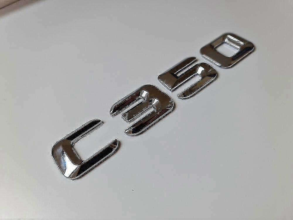 C350 Silver / Chrome Flat Letter Number Rear Boot Badge Emblem C Class Mercedes