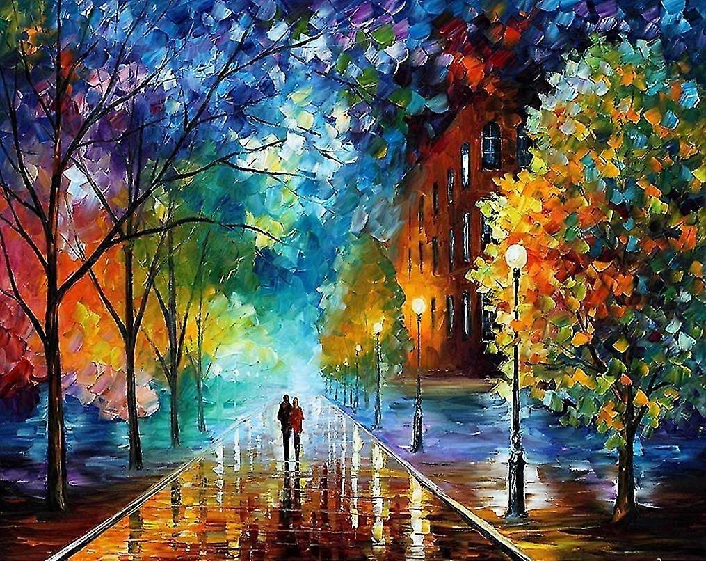 Paint By Numbers Adult Diy Hand Painted Oil Painting On Canvas With 3 Brushes For Birthday Christmas Gift 40 X 50cm Hiking (without Frame)