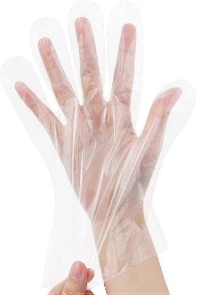 250 Pcs Plastic Disposable Gloves, Disposable Polyethylene Gloves Larg