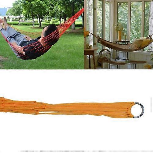 2 PCS 9 Strand Nylon Rope Hammock Portable Camping Leisure Mesh Hammock