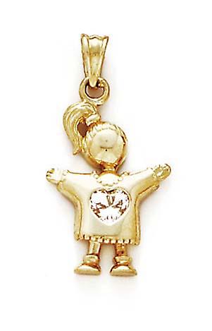 Colar com pingente de coração em ouro maciço 14k, 2,86 cm (1 1/8 polegadas), para mulheres.