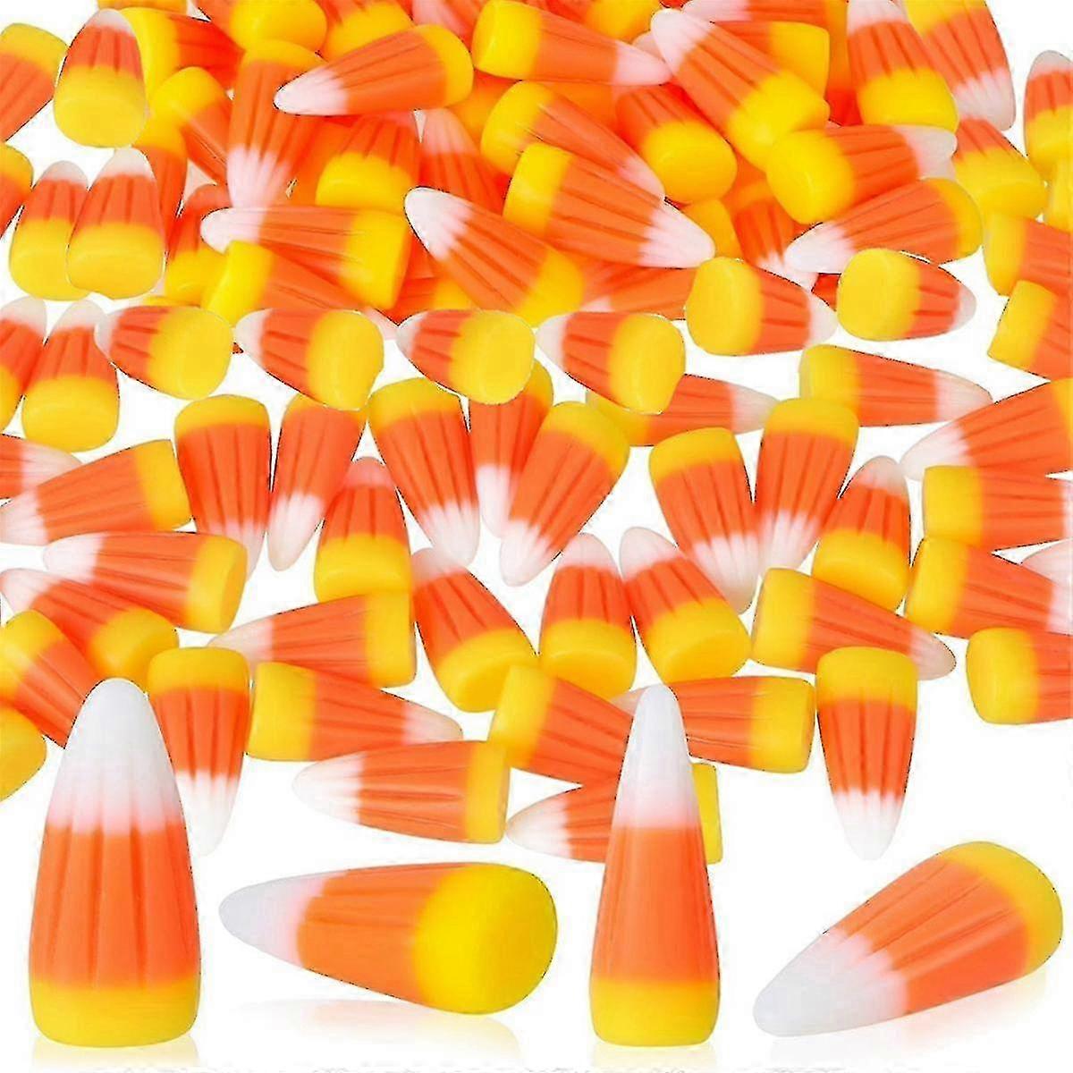 50pcs Halloween Harz Candy Mais Künstliche 3d Candy Corn Bead Fall Faux Corn Scrapbooking Embellis
