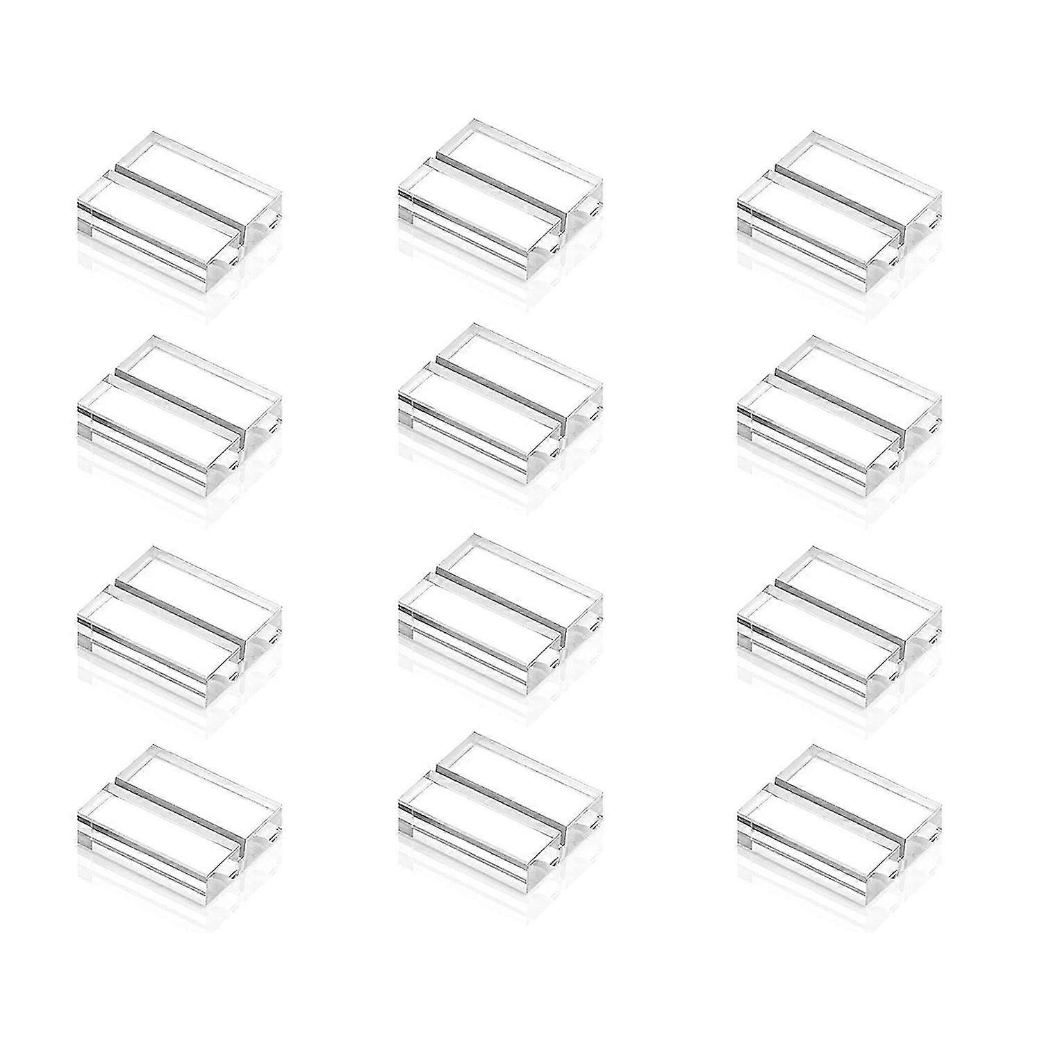 Acrylic Stands Clear Place Card Holders With Card Slot Table Numbers Display Stands Wedding Sign Holders (12 Pieces)
