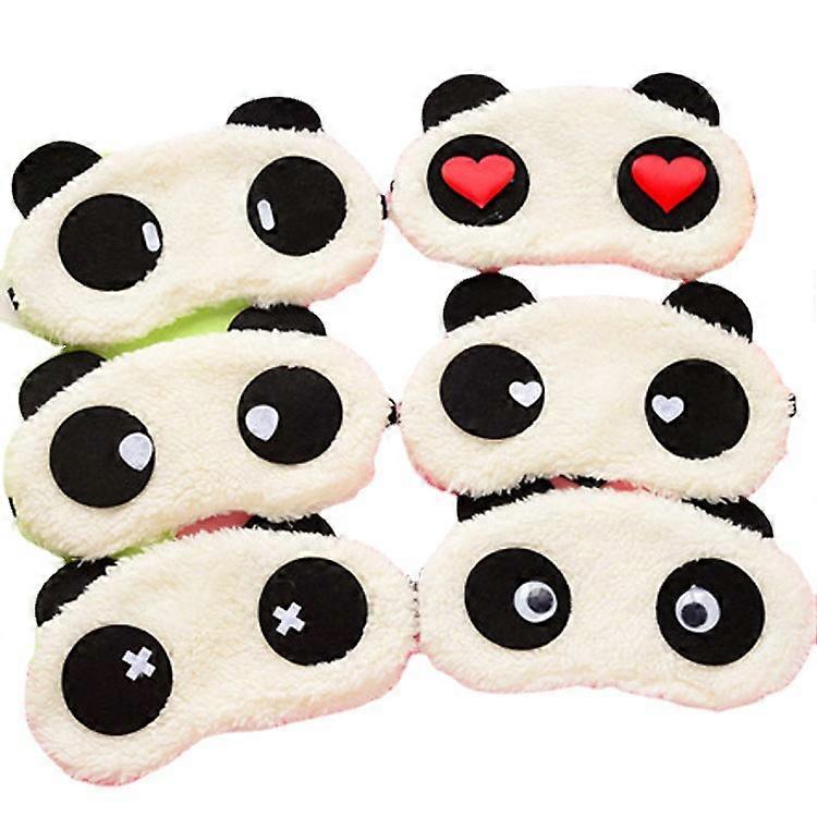 Sleep Mask,6 Pieces Plush Sleep Mask Panda Sleep Mask Sleeping Mask For Women And Men Travel
