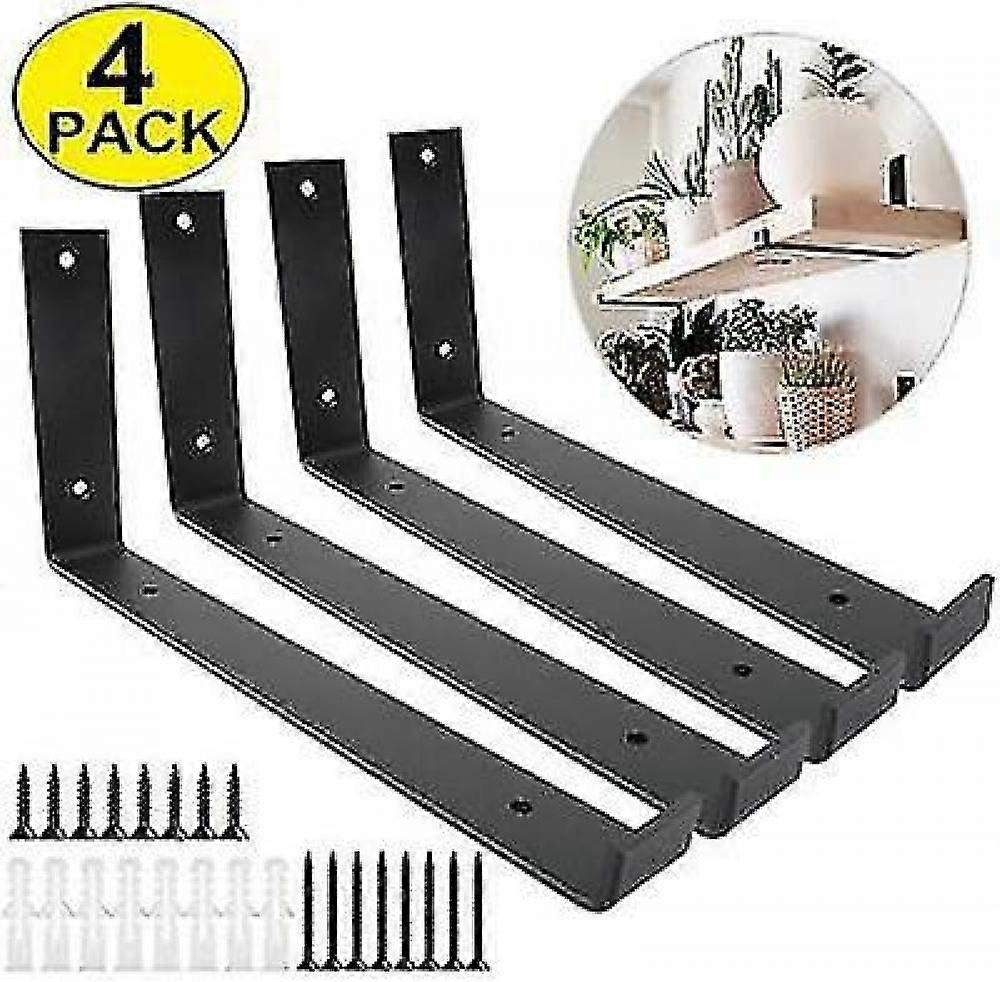 4pcs Heavy Duty Shelf Brackets Metal Rustic Shelf Brackets Scaffold Board Bracket Wall Mounted Vintage Shelving