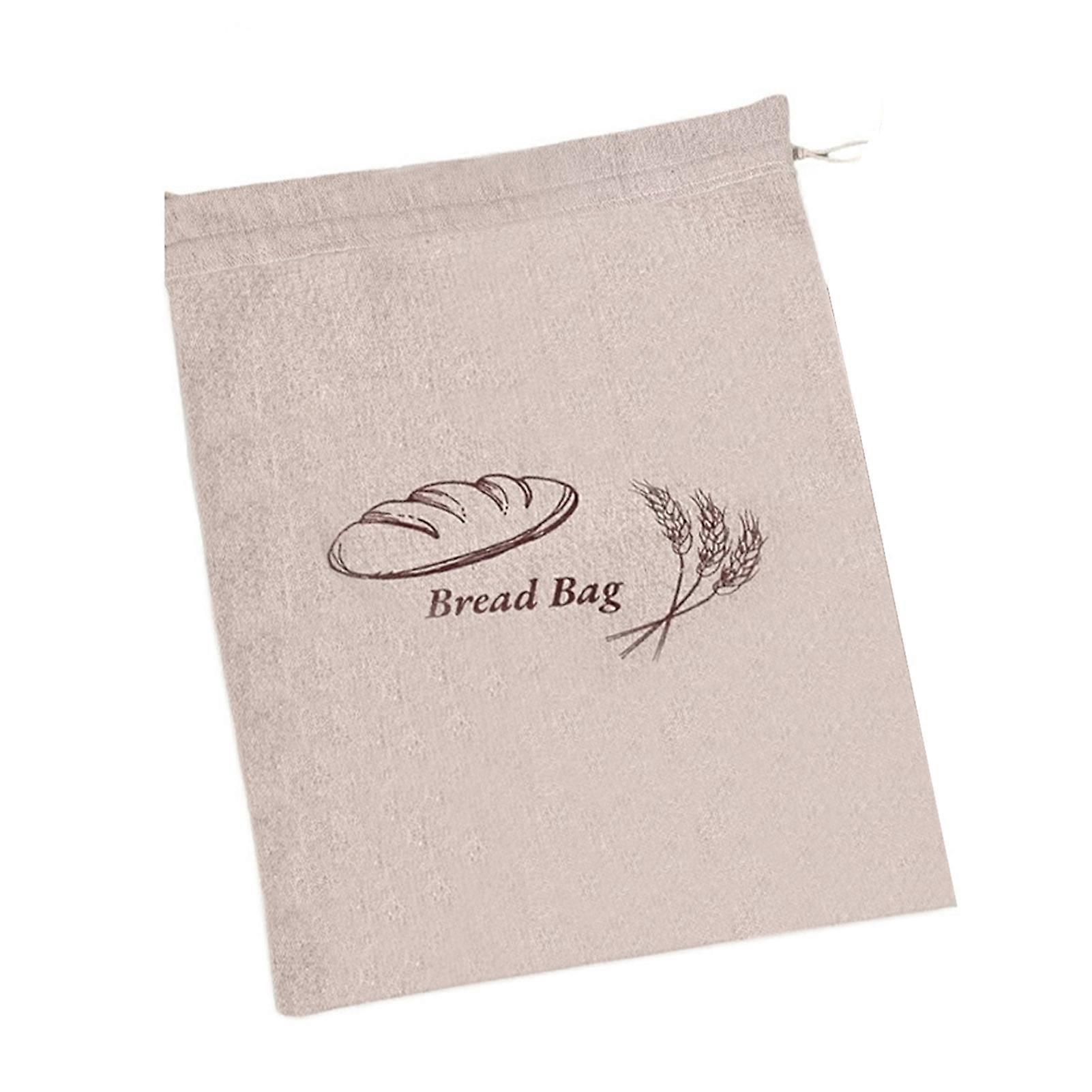 Homemade Bread Storage Pouch Single-layered Food Grade Large Capacity Drawstring Sealing Reusable with Liner Picnic Commute School Bread Preservation