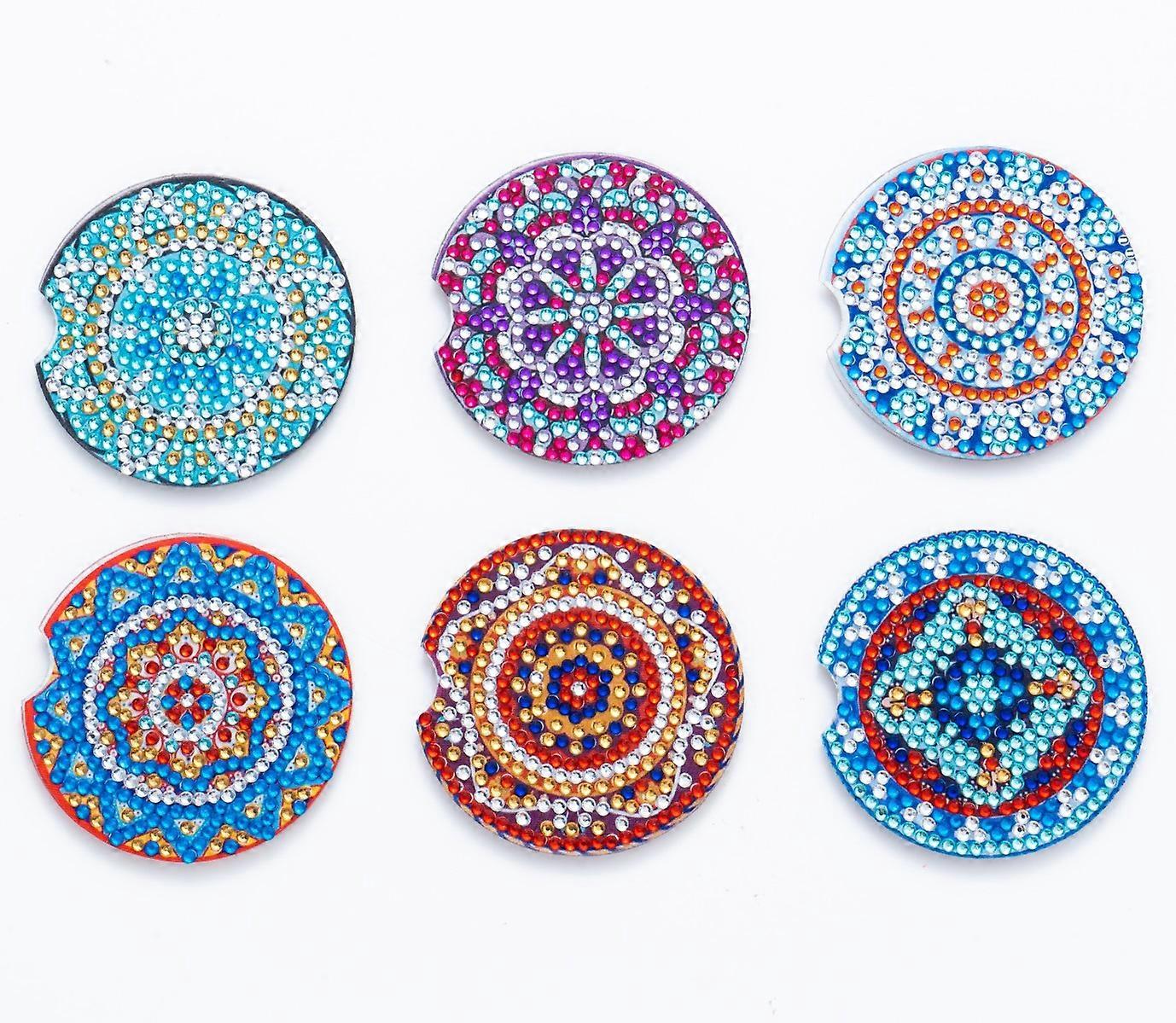Diamond painting car coaster with notch