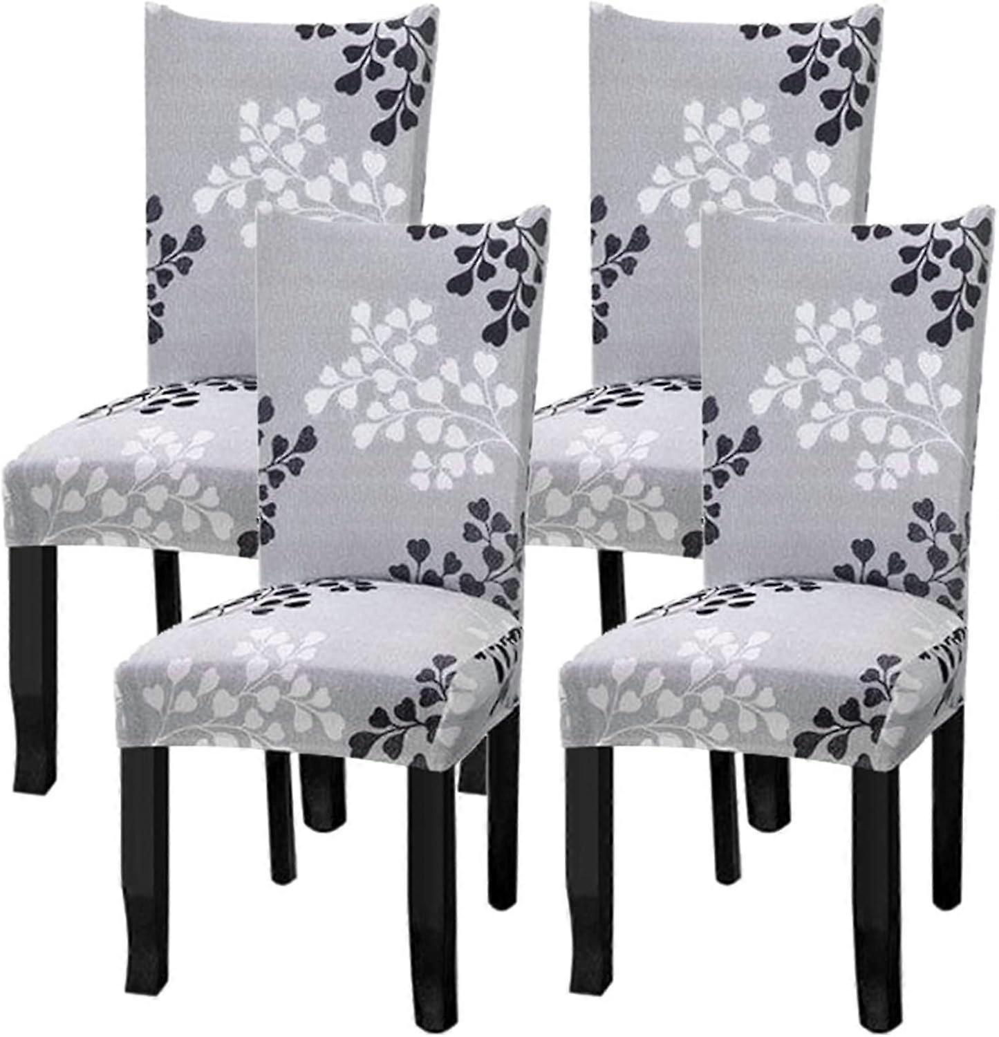 4 Pack Super Fit Stretch Removable Washable Short Dining Chair Protector Cover Seat Slipcover for Hotel, Dining Room, Ceremony, Banquet Wedding Party