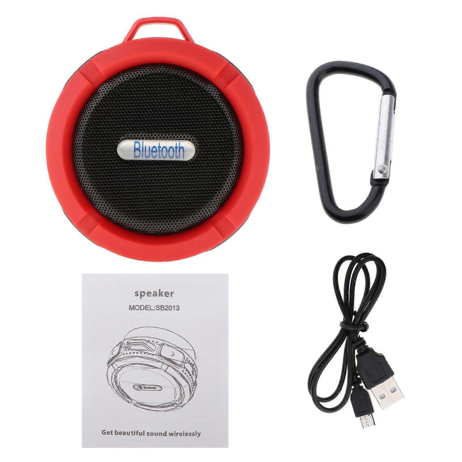 Portable  Speaker Wireless Outdoor Waterproof Stereo USB Red