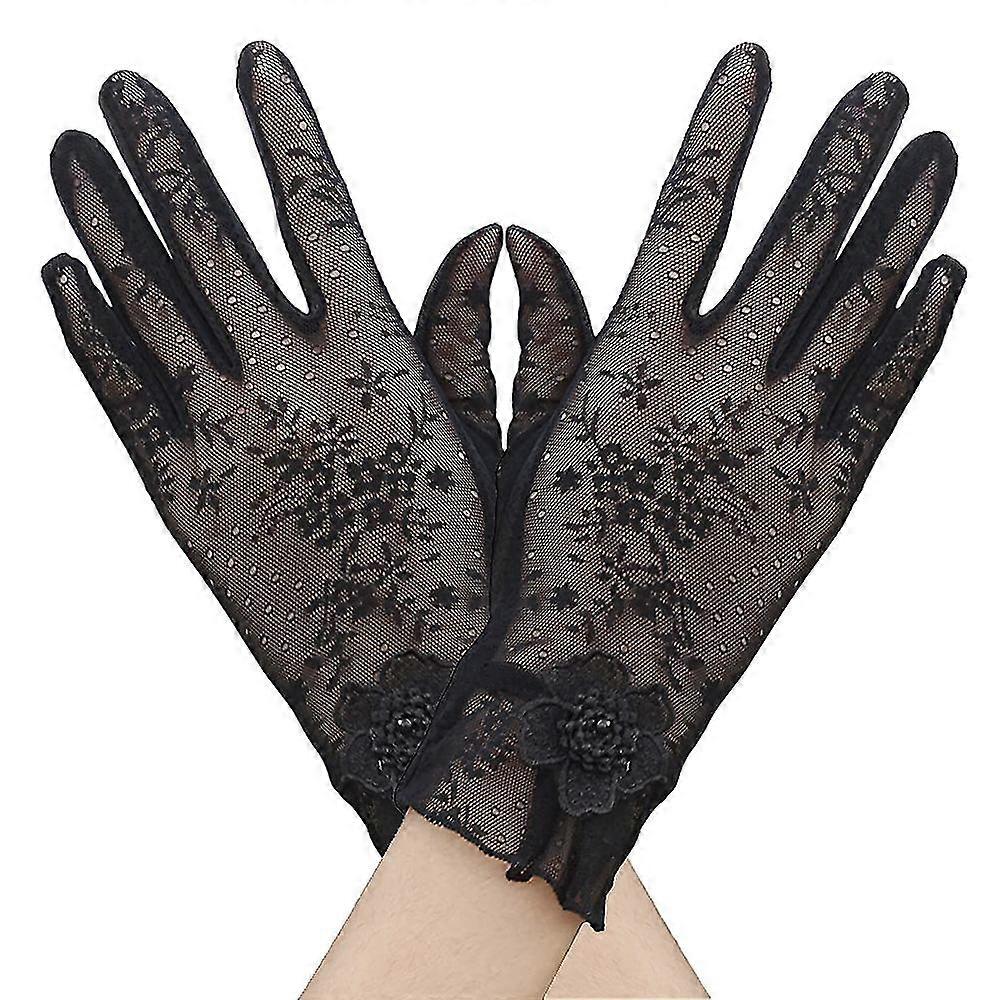Blommiga spetshandskar för bröllopsoperafest
