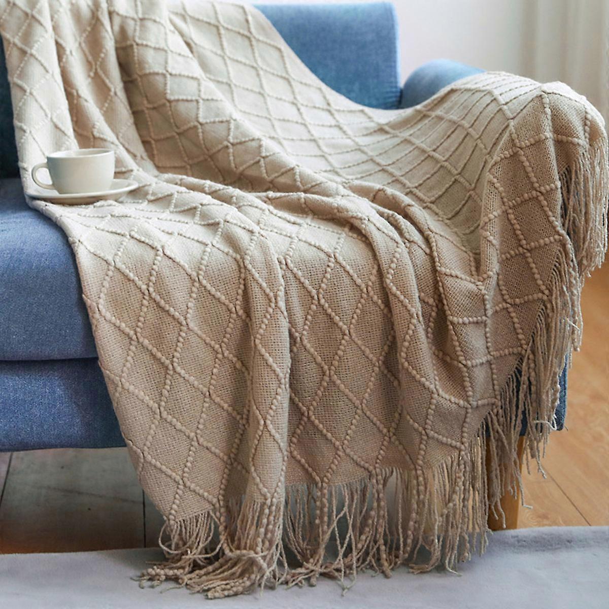 Super Soft Recycled Cotton - PRE-Washed Decorative and Multi-Purpose Boho Blankets for Couch, Farmhouse, Bed etr