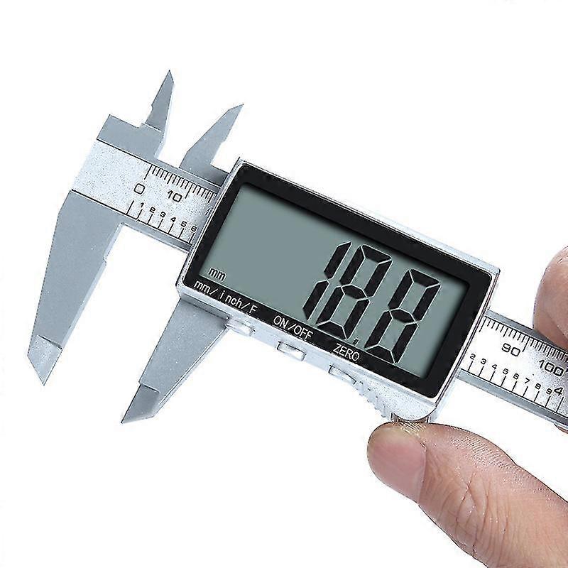 Digital Vernier Caliper 150mm , Large Display Imperial and Metric Units Fraction Conversion Carbon Fiber Electronic Caliper Measuring Tool(1pc, silver
