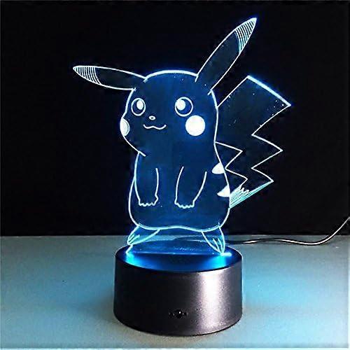 SCSYV 3D Nattlys Go Touch Nattlys Fargerike spill Pikachu Action Figurer Leker Barn Gaver 7 Farger Endre