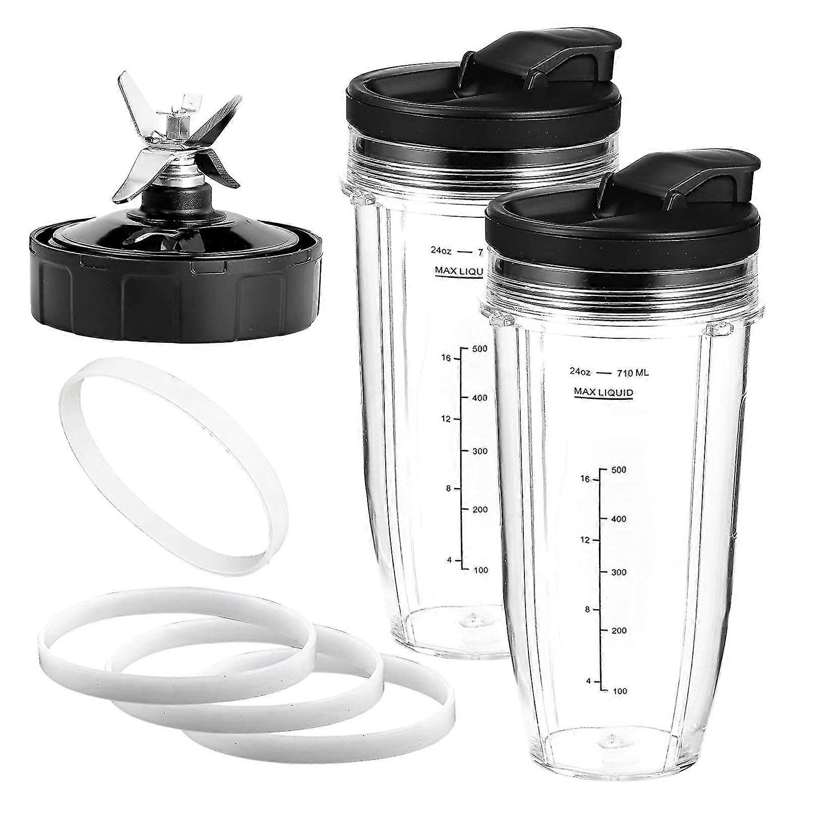 9 Pcs Replacement Parts Set for for 900W/1000W BL Series 7 Fins Extractor Blade 24Oz Cups Flip-Top