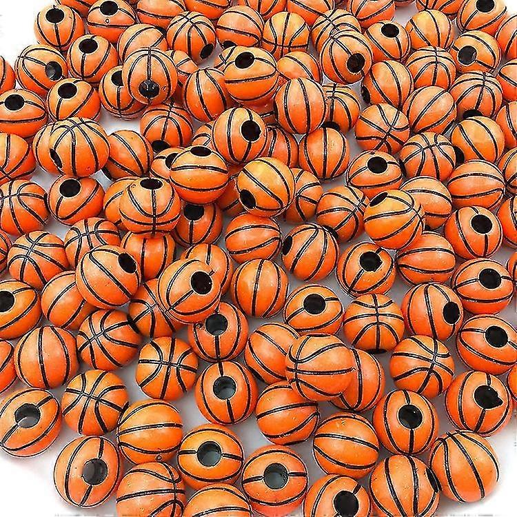 100pcs DIY Ornament Zubehör Acryl Perlen Basketball Perforierte Perlen String Perlen