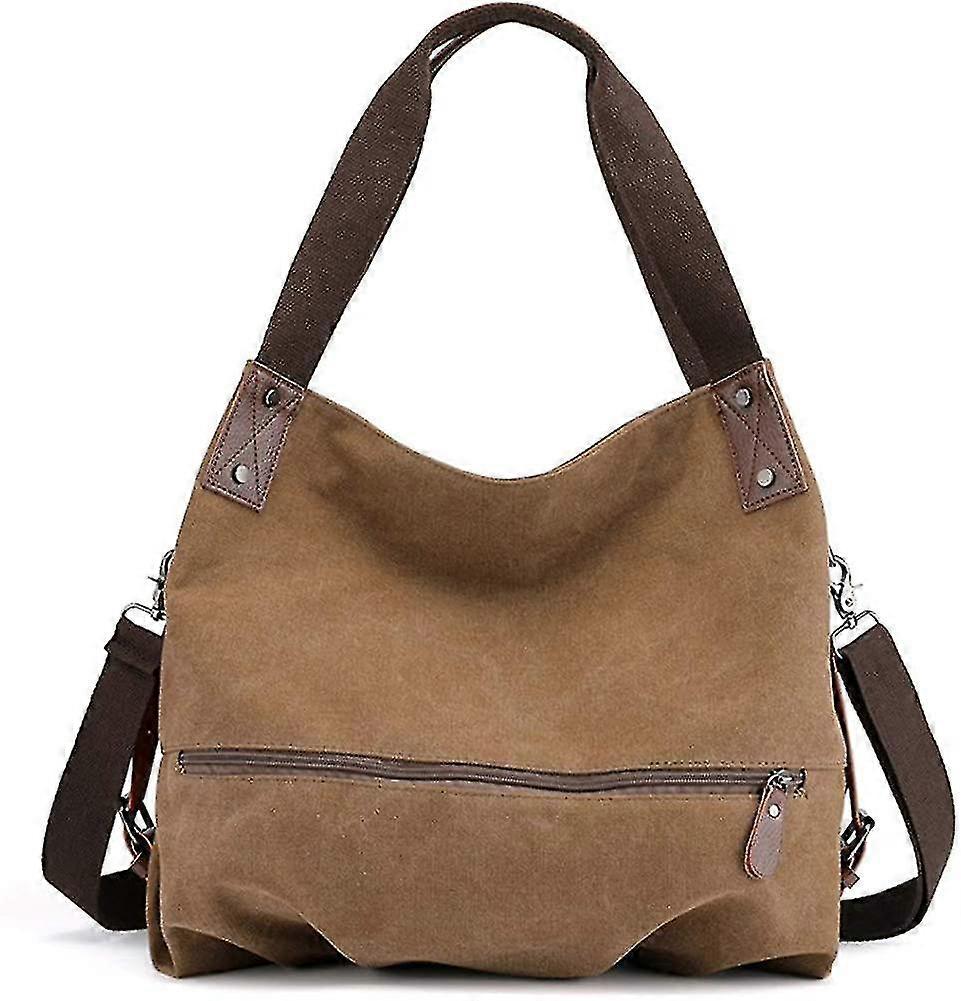 Lærred håndtasker Simple Casual Stor kapacitet Wallet Brown