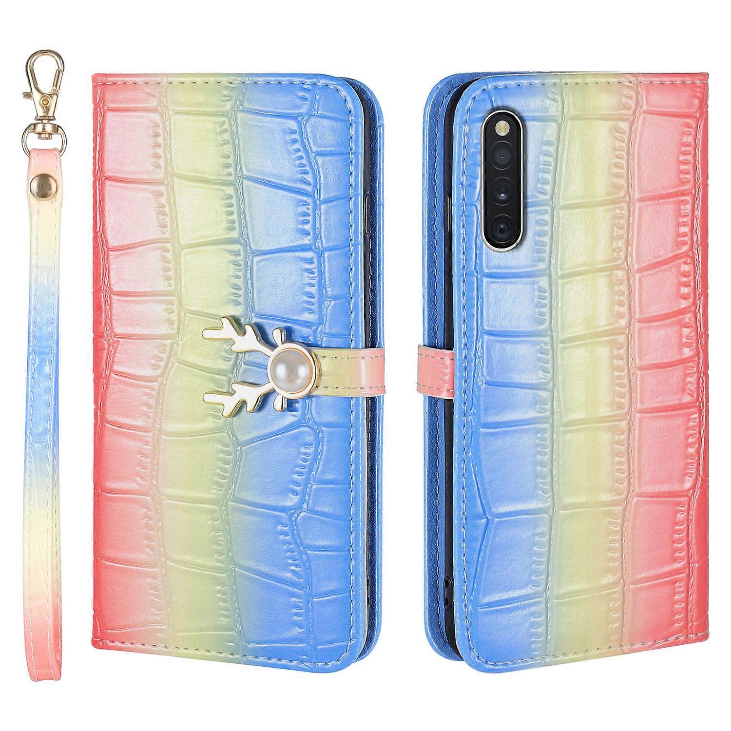 Elk Pattern Phone Case for Samsung Galaxy A41 JP with Card Holder, lanyard, PU Leather Material, Wallet Function, Corner Fall Protection
