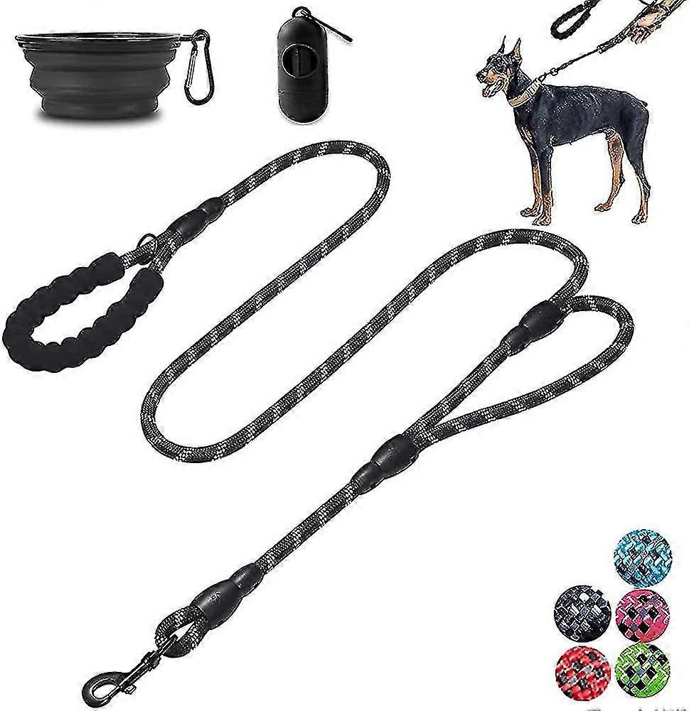 Dog Leash - 1.8m - Heavy Duty - Double Reflective Handle With Comfort Padding