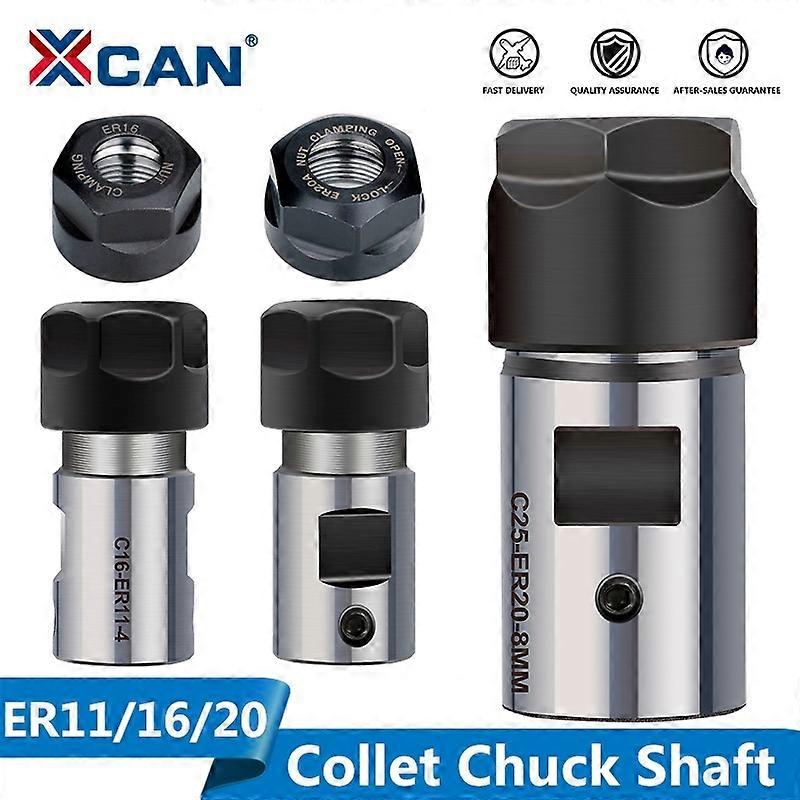 XCAN CNC Lathe Chuck 1pc ER11 ER16 ER20 Collet Chuck Shaft Lathe Tools Spindle Extension Rod 4mm-16m