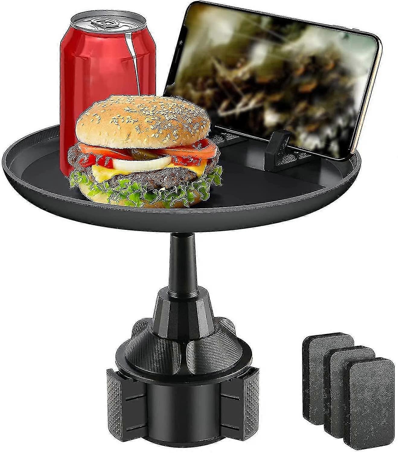 Cup Holder Tray Portable Cup Holder 360 Degree Rotatable Adjustable Small Dining Table