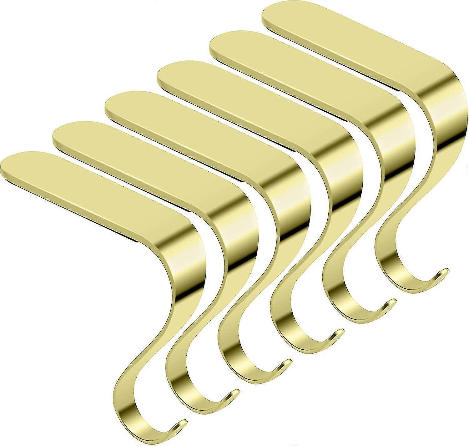 6 pièces en or porte-bas de Noël en métal Bas de cheminée Cintres de Noël