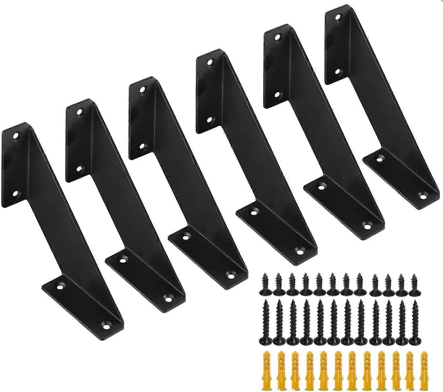 perfect 6-Piece 6 in. (15.2 cm) Heavy Duty Corner Shelf Bracket for Floating Shelf | Stylish and Decorative Wall Mount - Screws and Wall Plug Included