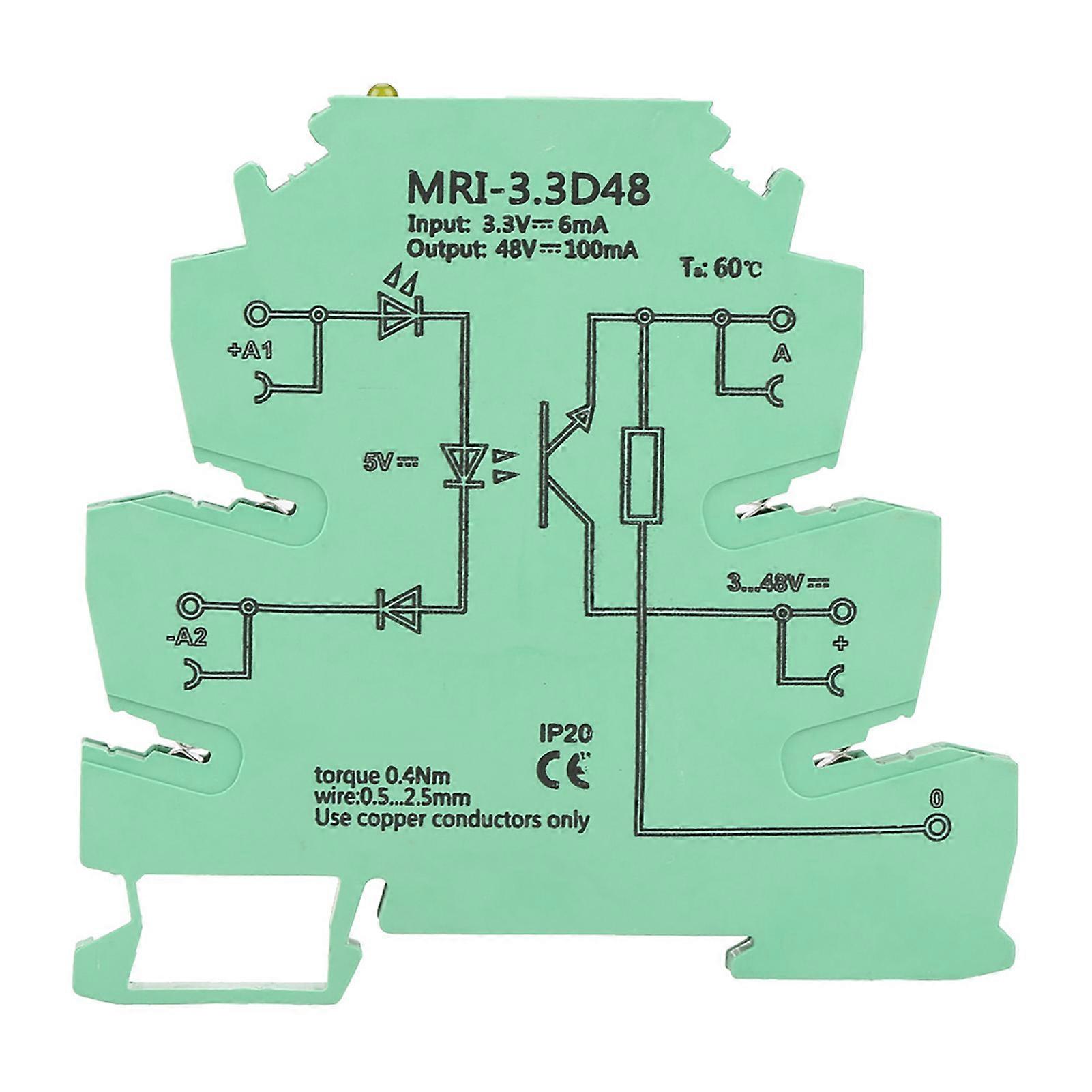 MRI-3.3D48 DC Photoelectrical Coupler Isolating PLC Relay Module Input 3.3VDC Output 3-48VDC