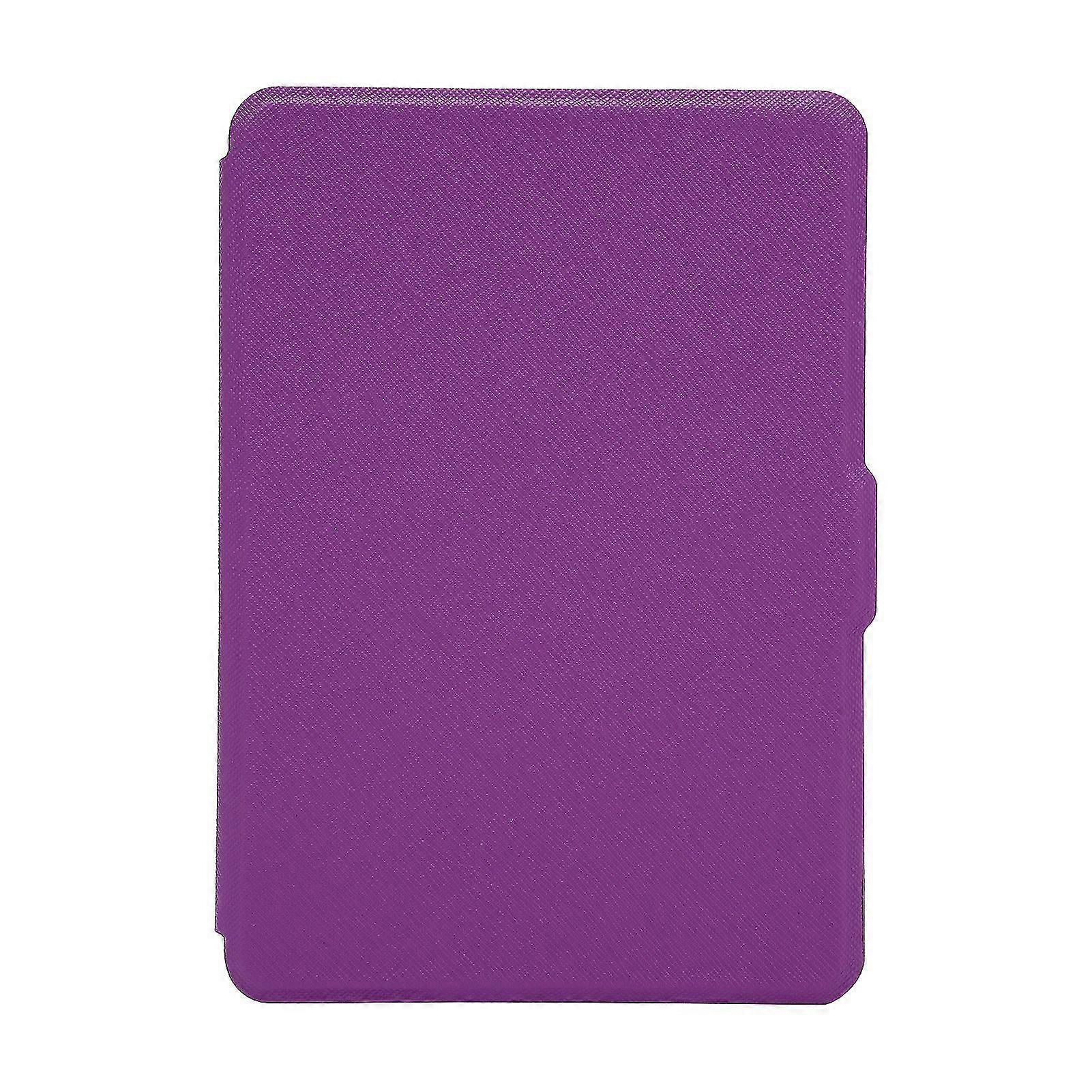 Kindle Paperwhite123Purple Protective Case - Thin Cross Pattern PU Leather E-Reader Cover