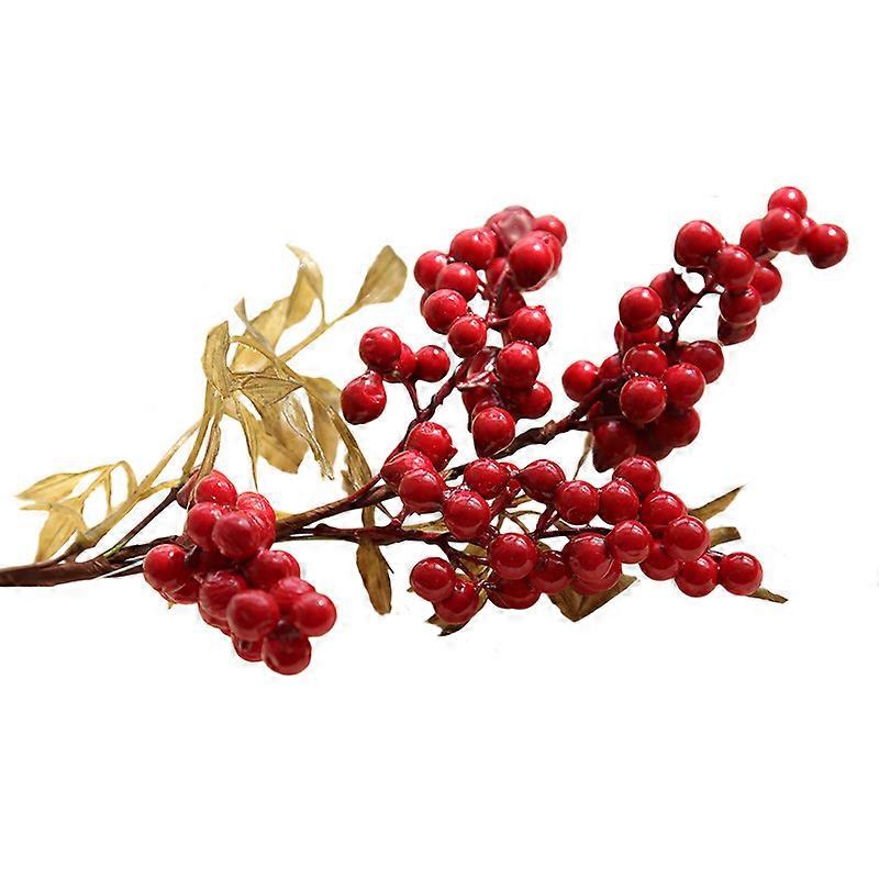  Artificial Flora Wedding Decorations Red Berry Branch - 39cm