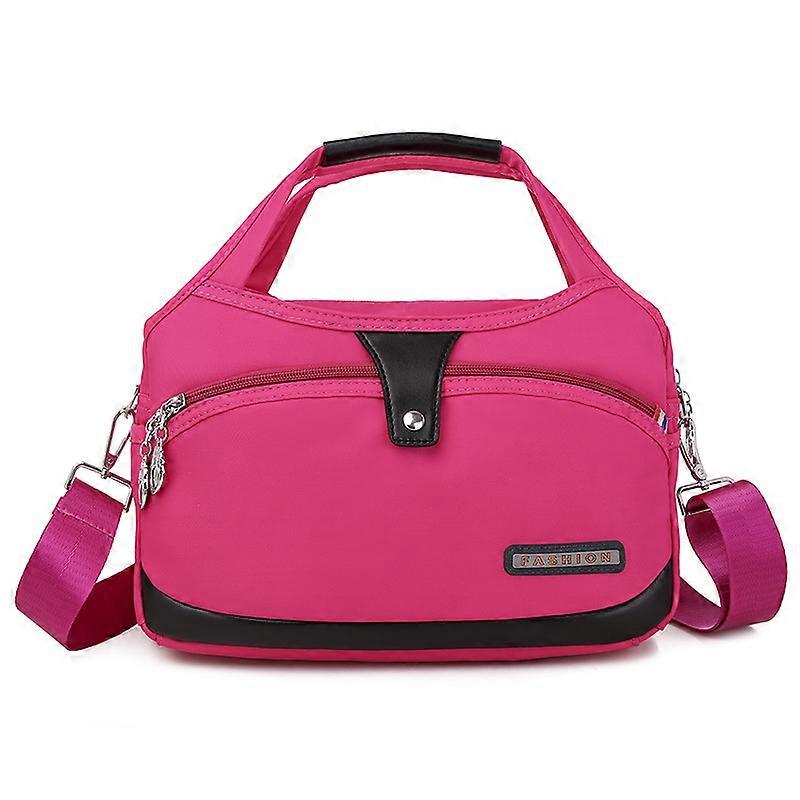Borsa a tracolla da donna impermeabile antifurto da donna di grande capacità ROSA ROSSA