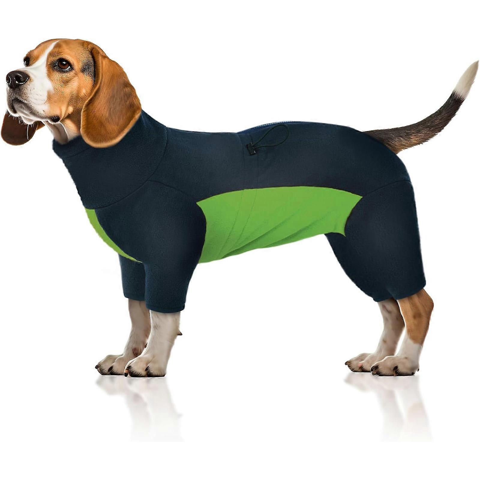 Winter Dog Fleece Jacket with Legs, Warm Thermal Coat with Safe Reflective Strips and Back Zipper,XS