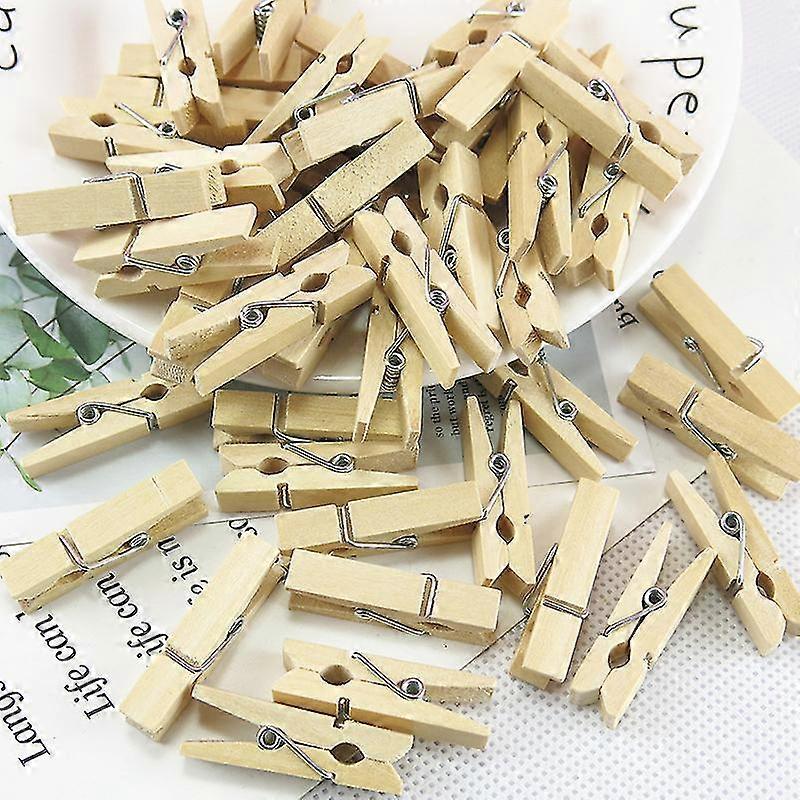 Jute String Mini Pegs Jute Twine String Decorative Craft Wooden Clips For Home, Arts, Crafts Decoration, Photo Display And Picture Hanging(50pcs