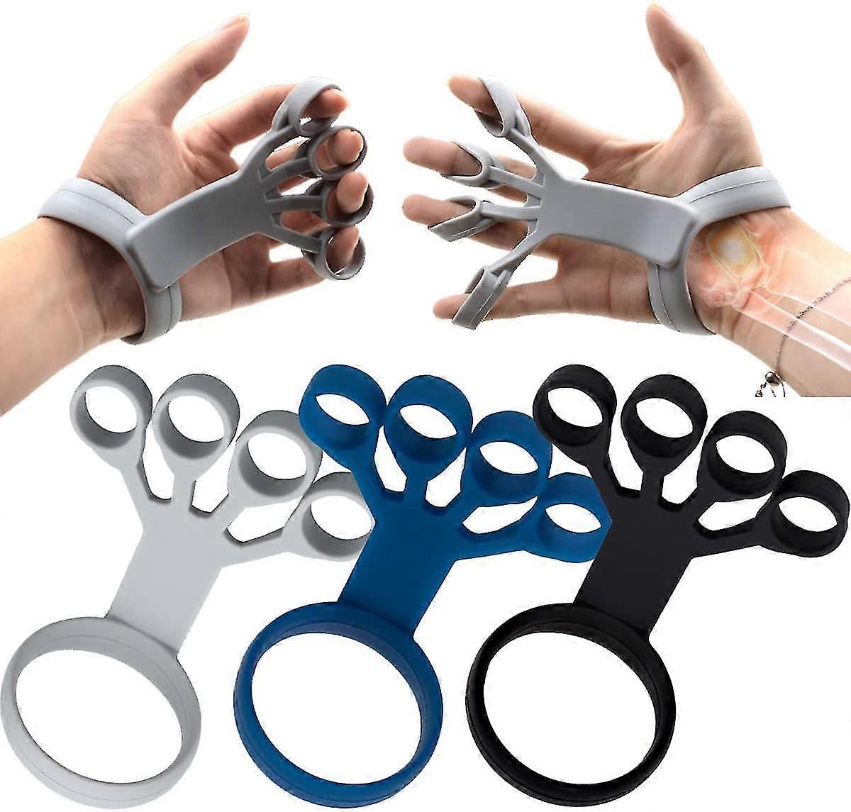 Doigt Exercice Main Poignée Formateur Doigt et Main Extenseur Exerciseur avec Bande De Résistance Civière Renforcement pour Canal Carpien Silicone poignet trai