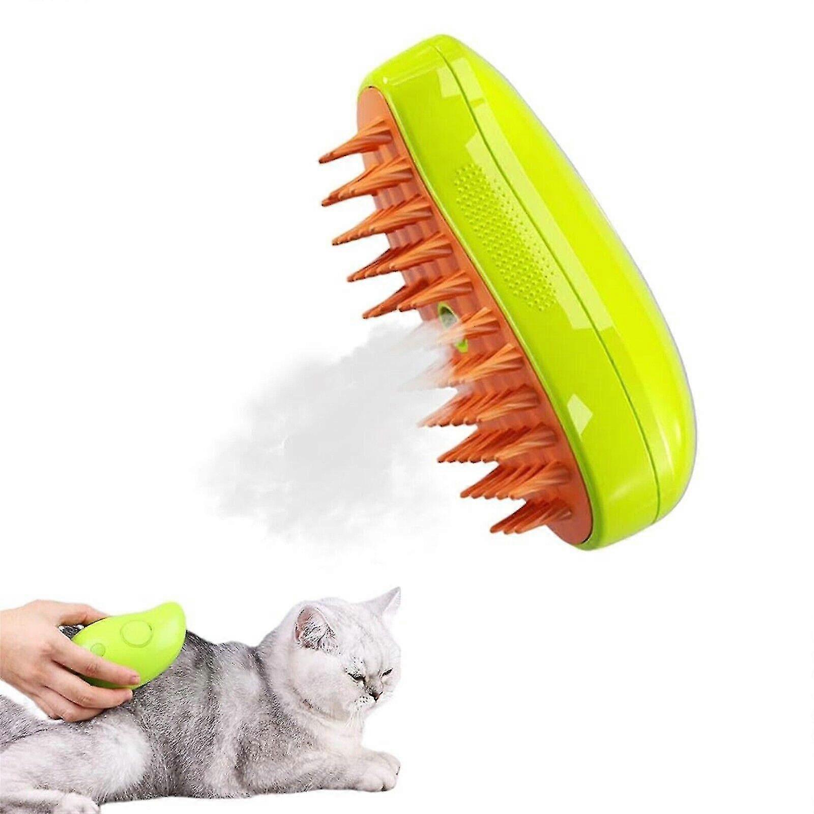 מברשת חתולים מהבילה - 3 ב-1 מברשת חתול מהבילה, ניקוי עצמי מברשת אדים לחתולים
