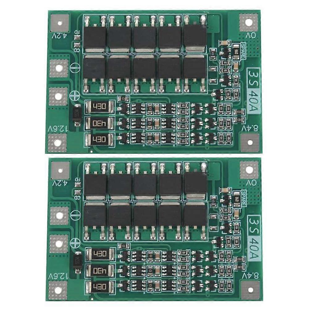 2PCS 40A for Screwdriver 12V Li- 18650 Bms Battery Protection Board Pcm with Balance Liion Battery