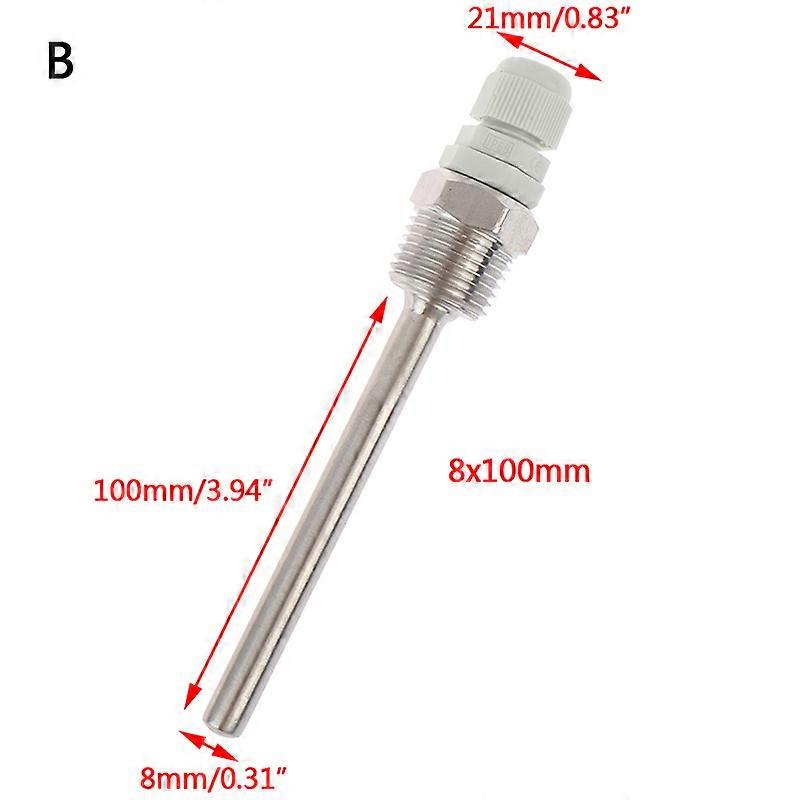 1 X Durable Stainless Steel Thermowell 1/2" NPT Threads For Temperature Sensors