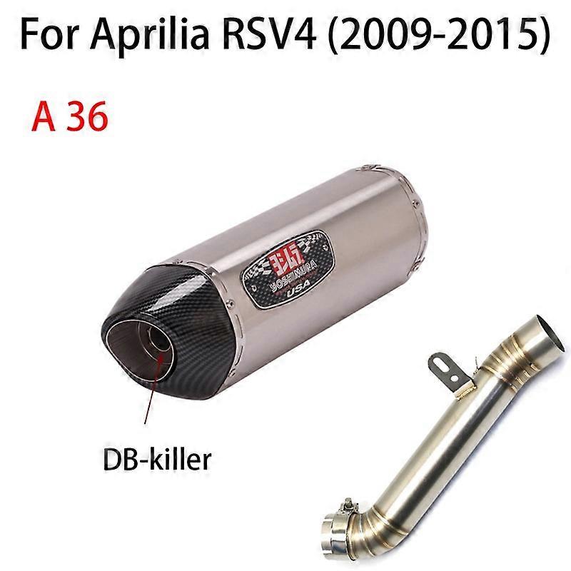Pour Aprilia RSV4 2009-2015 Modifié moto de motocross échappement système complet Mid Link Connect Pipe Silencieux en fibre de carbone